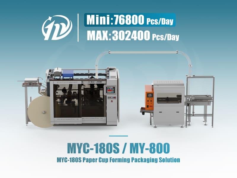 Línea de producción en línea de vasos de papel con servomotor completo MYC-180S